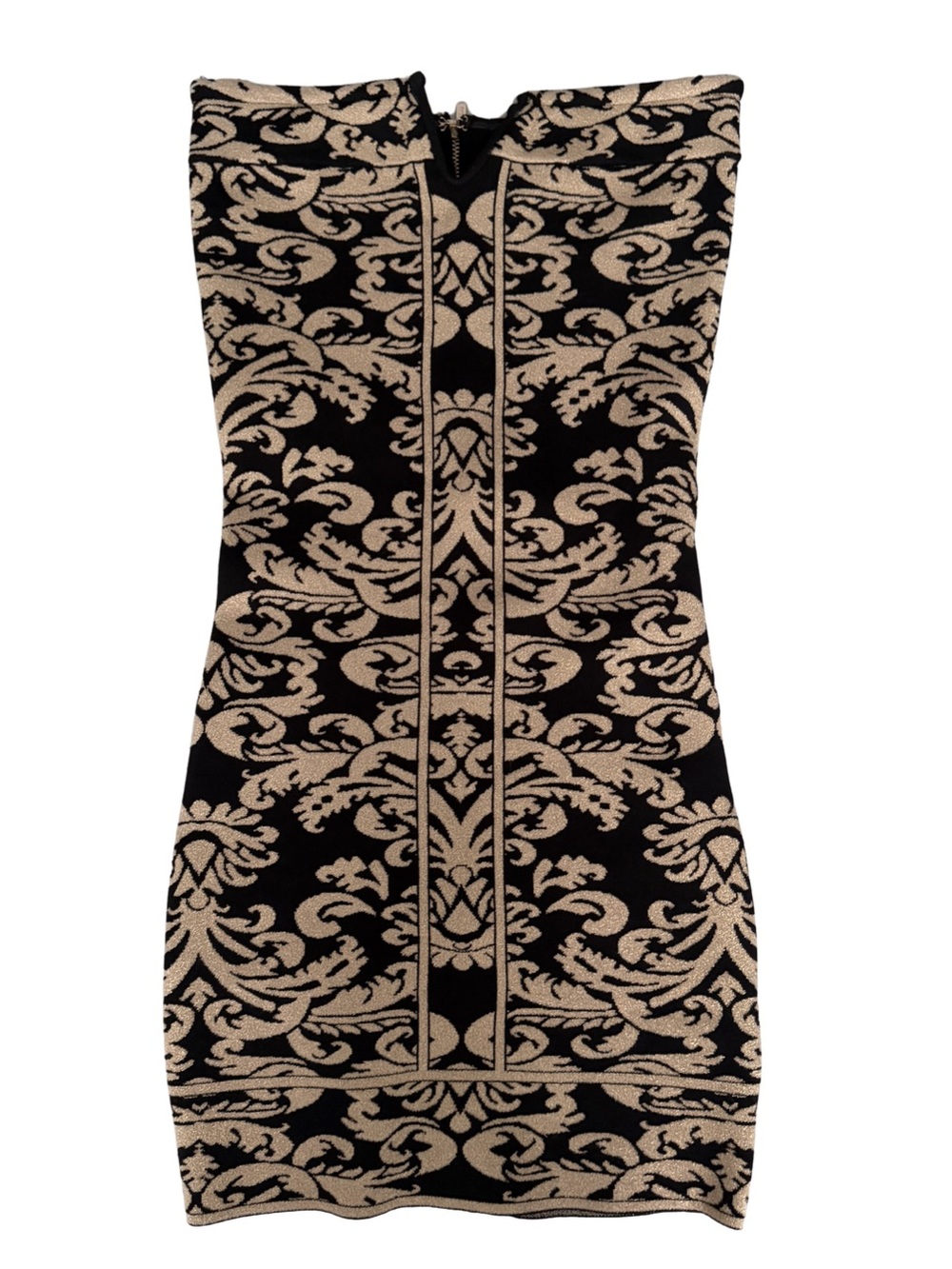Guess by Marciano - Strapless Black & Beige Patterned Bodycon Dress